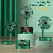 Foldable Table Desk Fan,3-Speeds Portable USB Rechargeable Telescopic Floor White Compact Cooling
