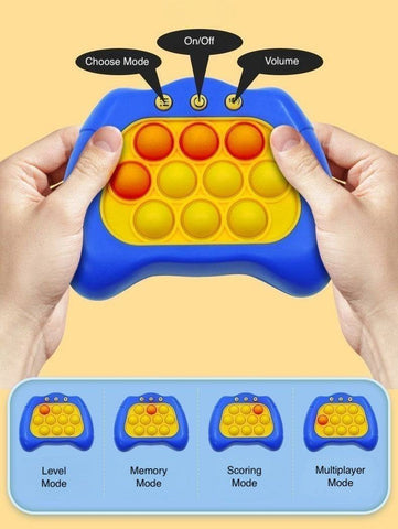 Pop It Push Popper Game sensory toy shaped like a game controller with soft silicone bubbles for stress relief and focus improvement.